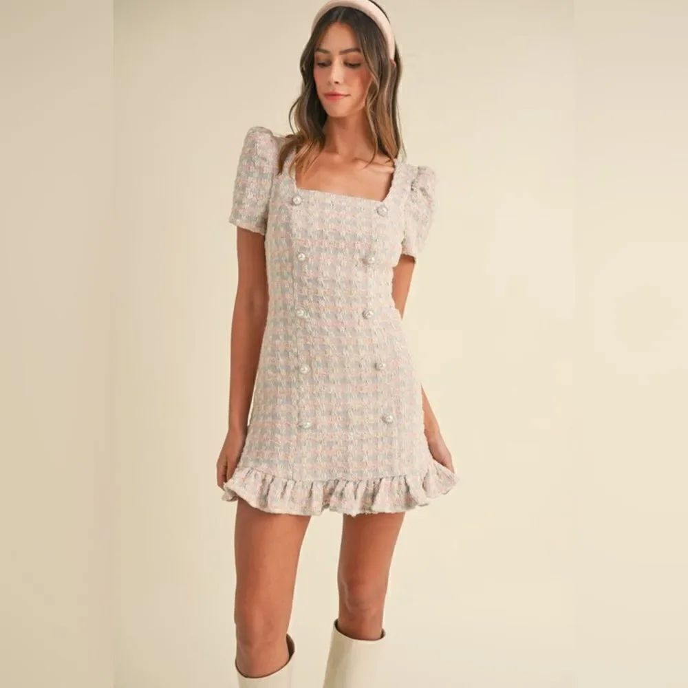 091. EMILY PEARL BUTTON MINI DRESS